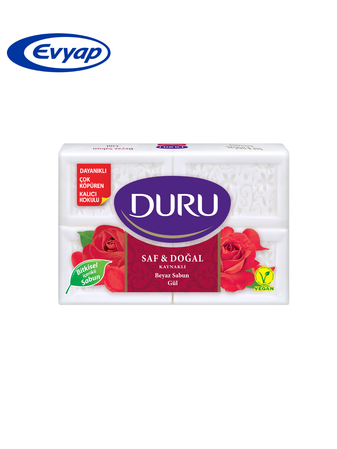 Мыло для душа Duru Pure&Natural Rose, 150 гр, 4 штуки