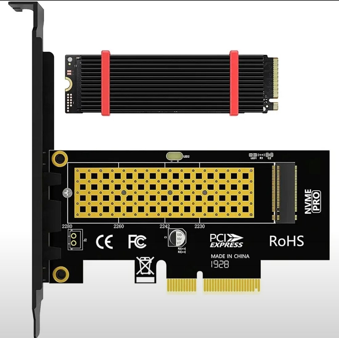 Карта адаптер JEYI M.2 NVME SSD PCIe 4.0