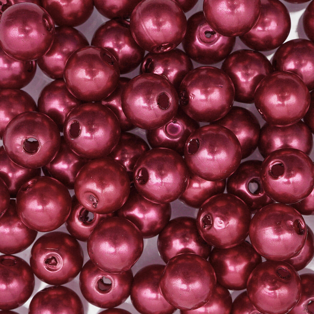 Бусины для рукоделия пластиковые 'жемчуг' цветные круглые 8мм 25г Astra&Craft (015 NL бордовый)