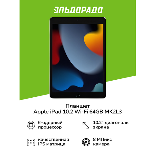 Планшет Apple iPad 102 Wi-Fi 64GB Silver MK2L3 34879₽