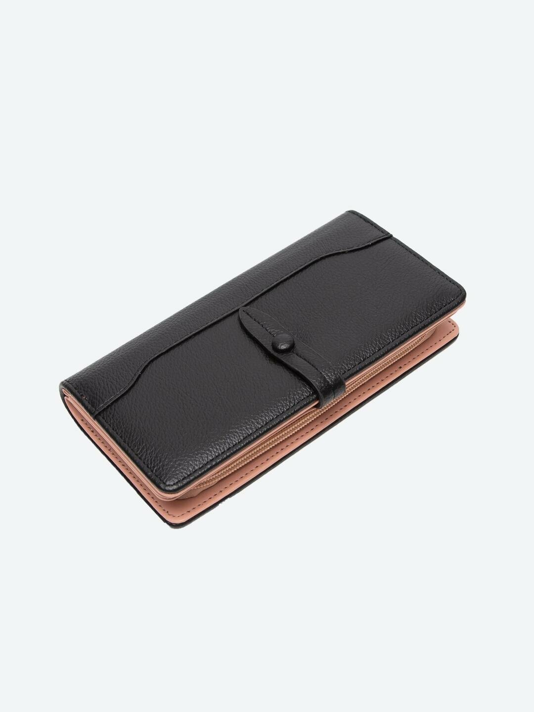 Портмоне, фактура зернистая, black — фото 1