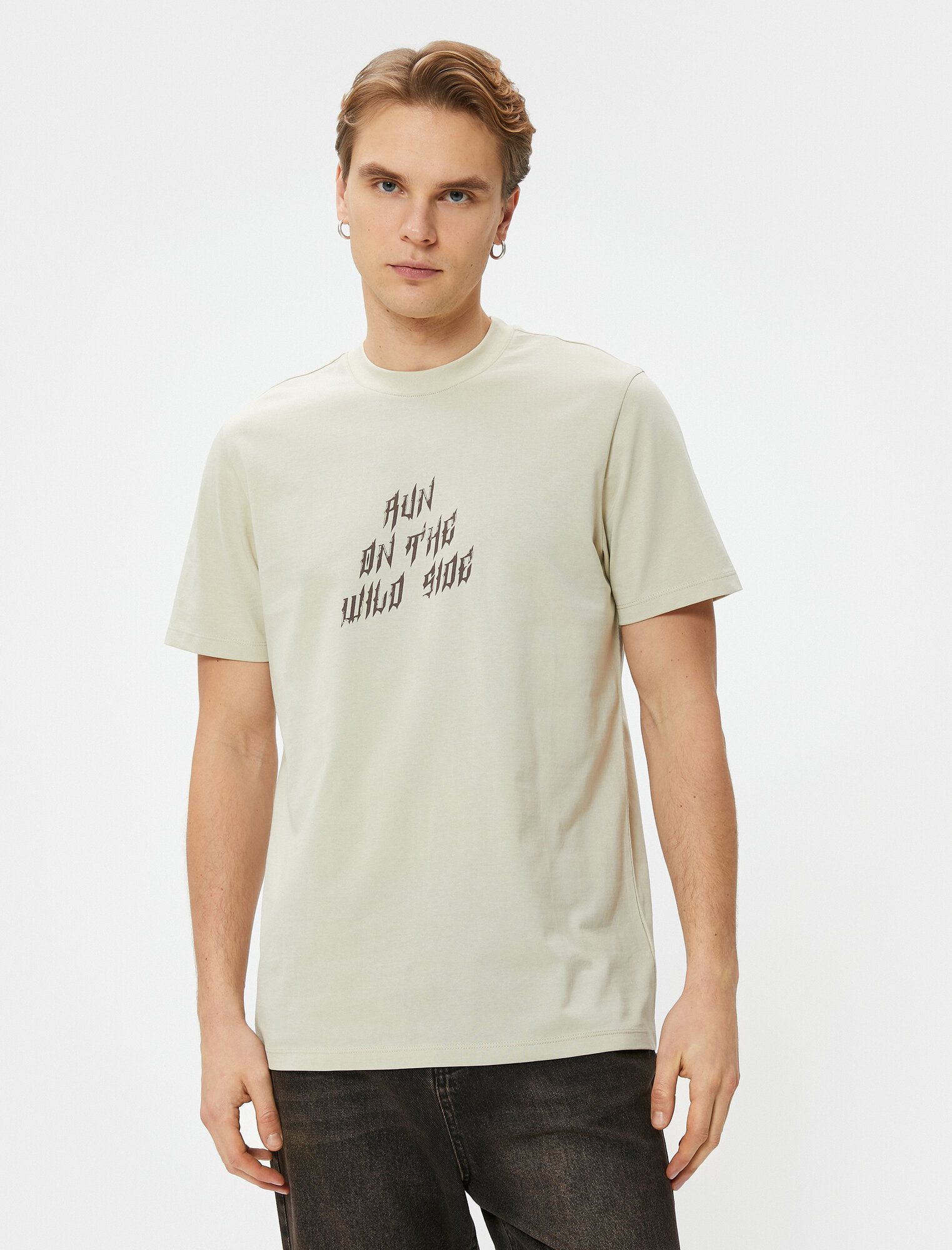 Футболка KOTON, размер S, бежевый — фото 1