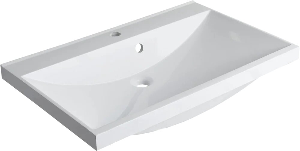Мебельная раковина Aquanet Нота 75 из искусственного мрамора раковина для ванной со сливом-переливом белая прямоугольная
