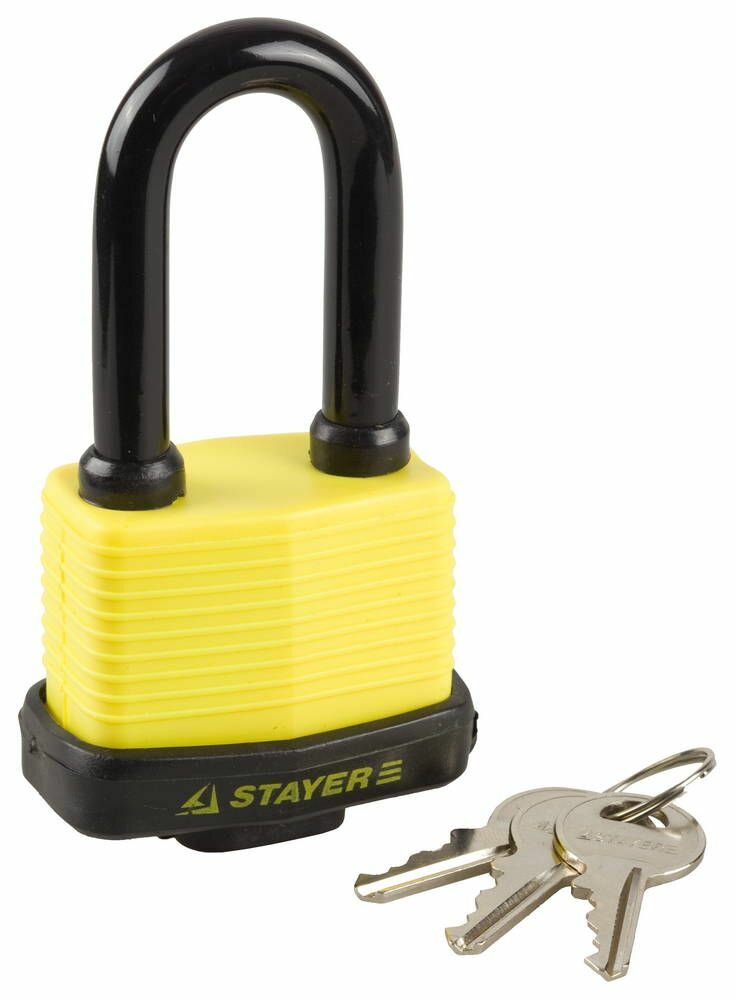 Навесной замок STAYER 60 мм всепогодный удлиненная дужка 37141-50