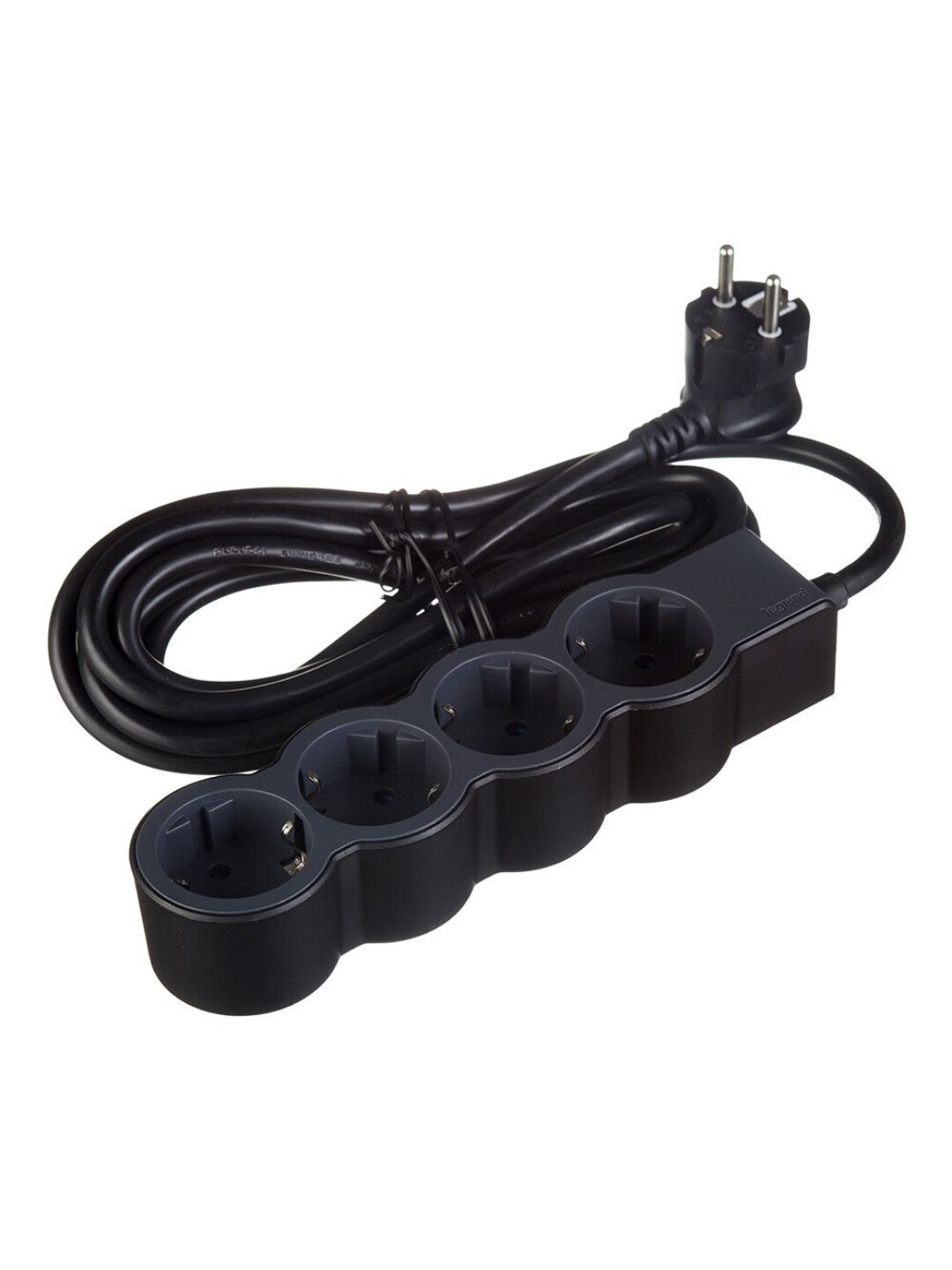 Сетевой фильтр, удлинитель, 4 розетки, кабель 3м, цвет черный