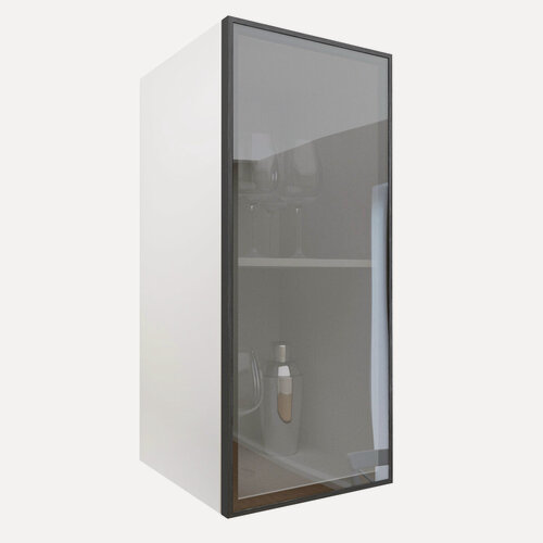 Изображение товара Фасад из алюминиевого профиля со стеклом Aluminum Glass 31х70х2 см, черный анод/графит