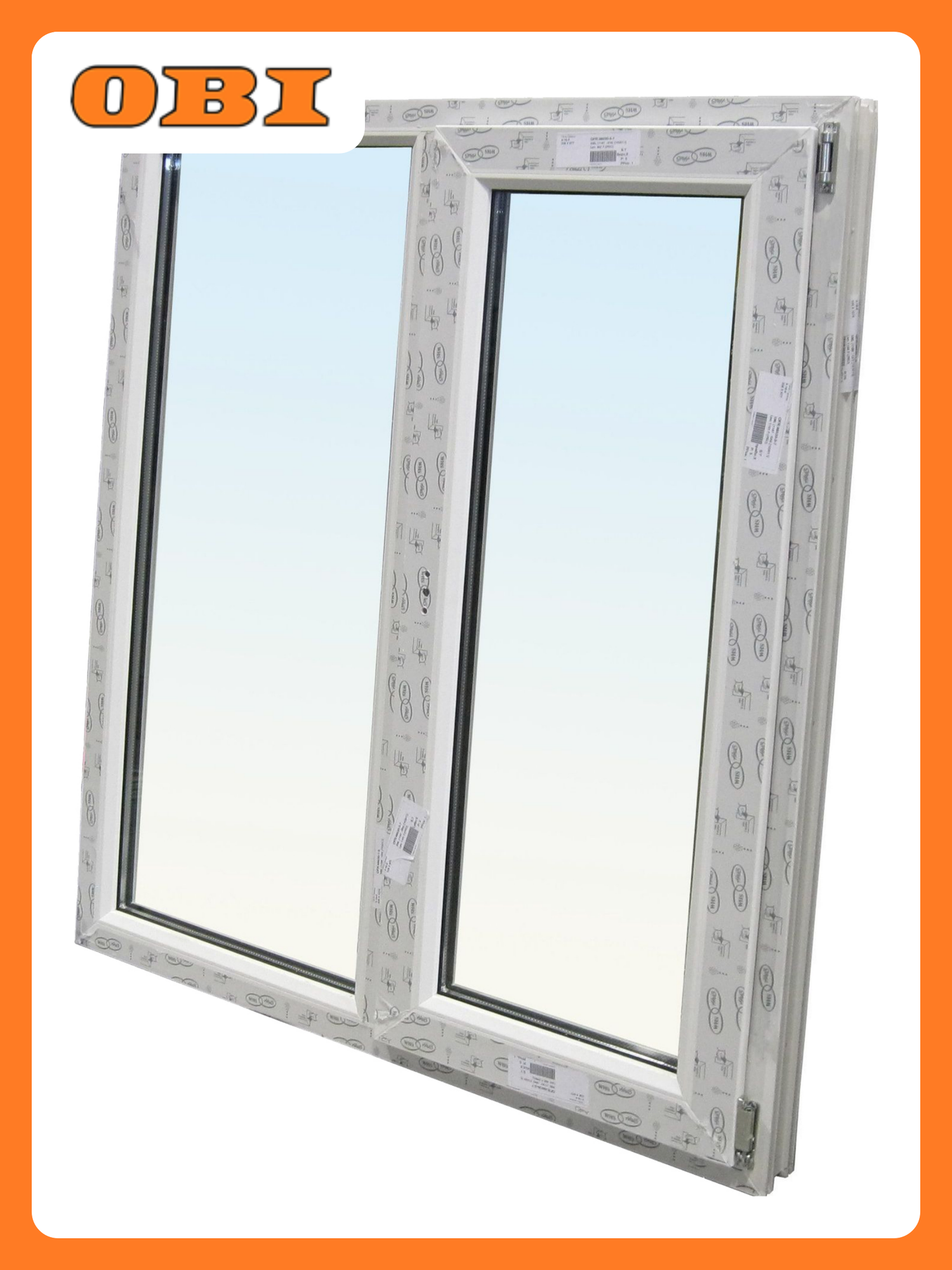 Окно ПВХ двухстворчатое 1160x1000 мм глухое/поворотно-откидное правое