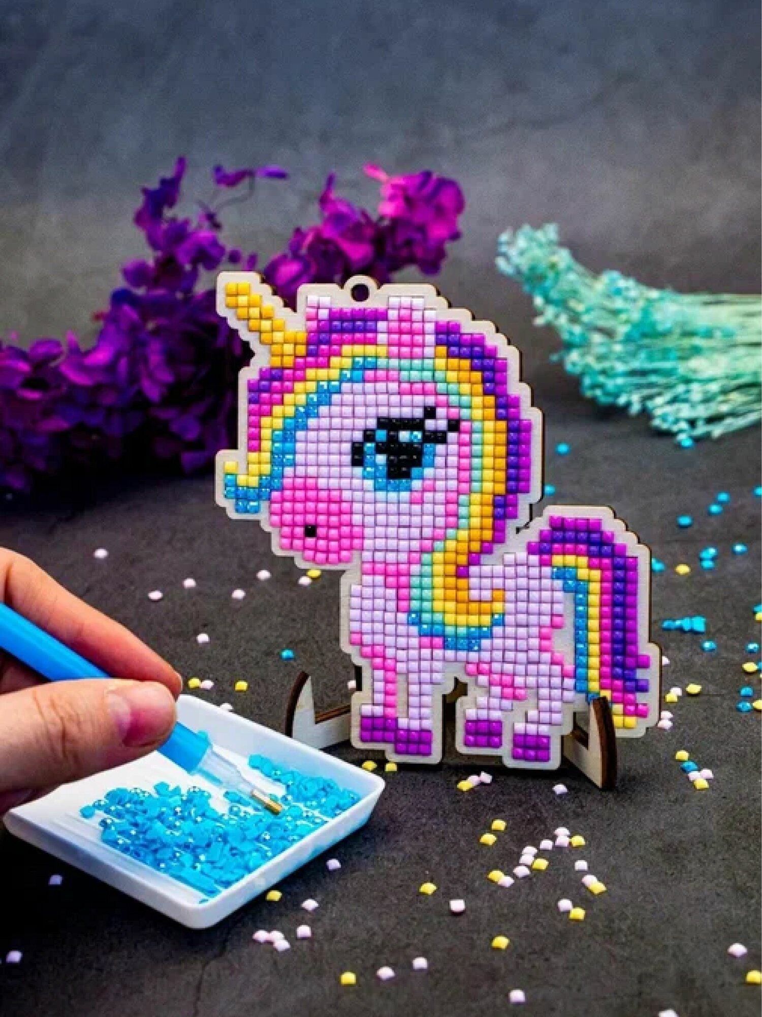 Алмазная мозаика для детей Единорог