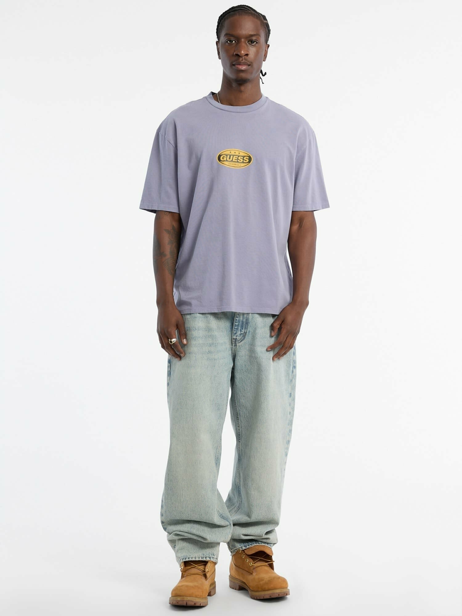 Футболка GUESS, размер L, лавандовый — фото 1