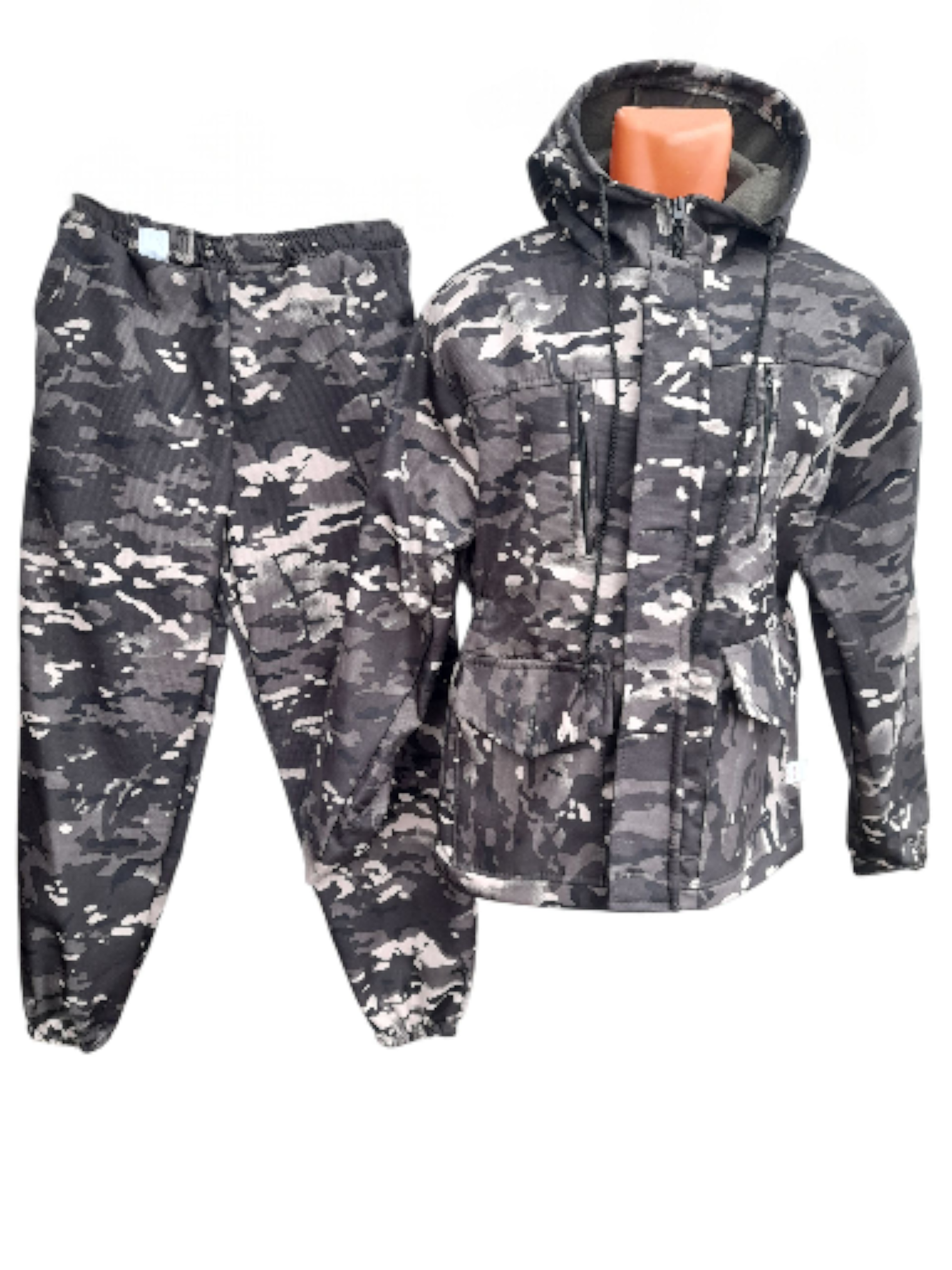 Мужской утепленный костюм камуфляжный темно-зеленый/бежевый/черный60-62 размер