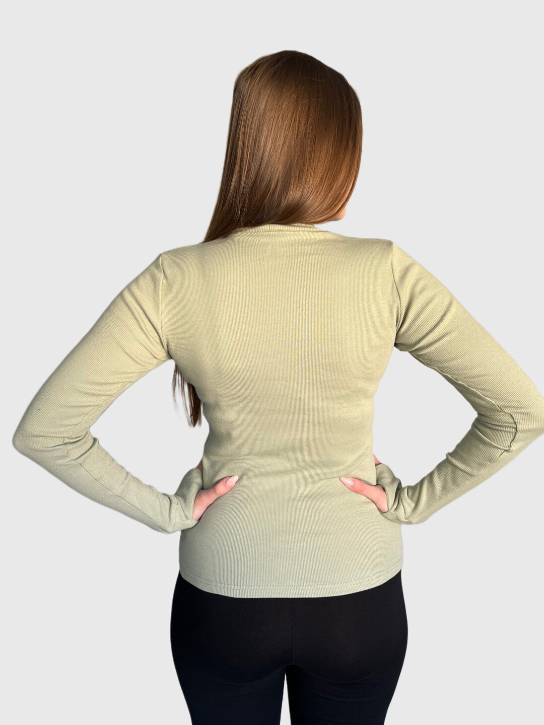 Водолазка , размер S-M, оливково-зеленый — фото 1