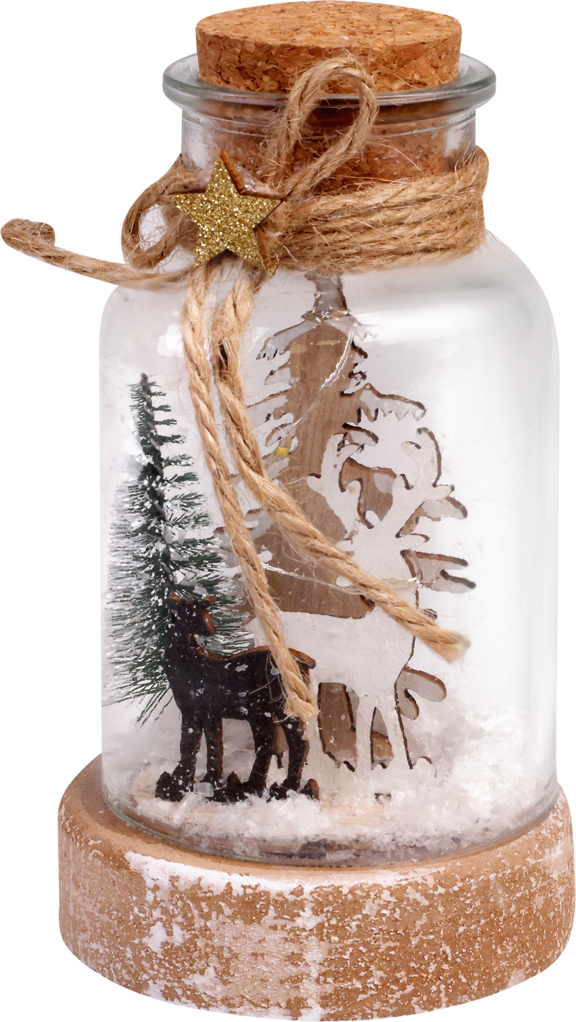 Композиция новогодняя HOMECLUB Северные олени 135см с LED-подсветкой дерево стекло IP20 Арт. 19SF21489