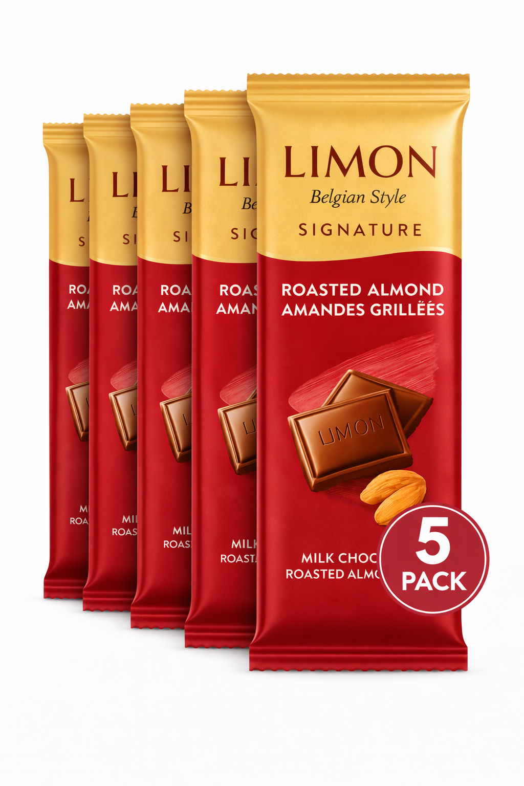 5 штук Молочный плитка "LIMON Signature Red Edition" Belgian Style, 50 г производитель Ne'mat