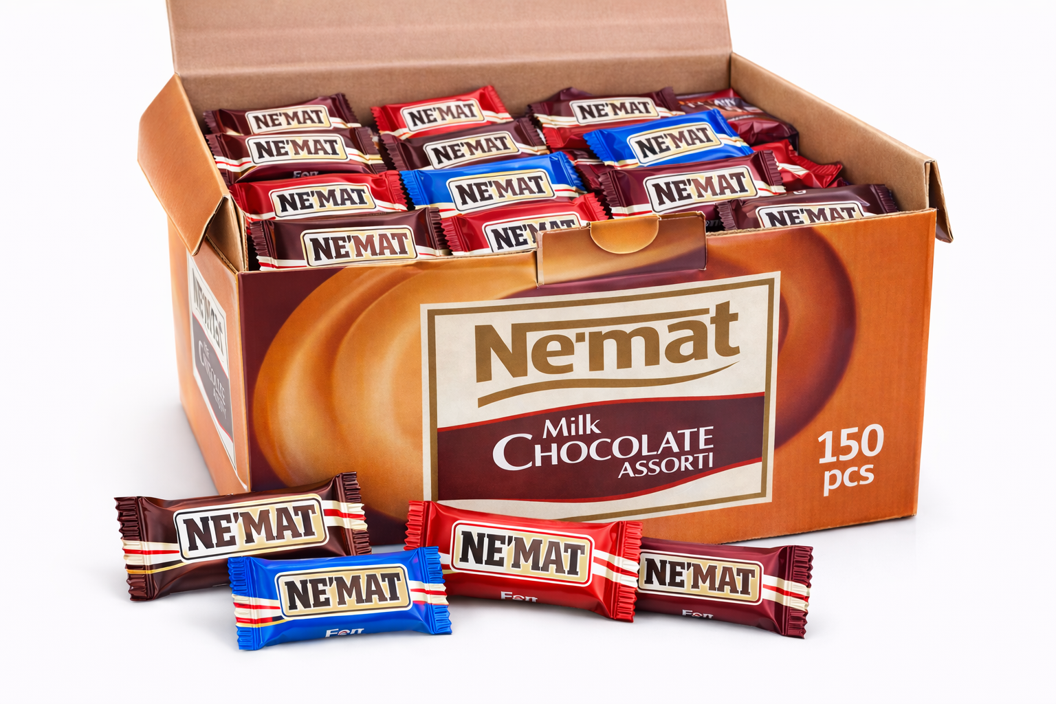 150 шт шоколадный плитка NE’MAT, 12 г, 9,5 × 3 см, производитель Ne’mat