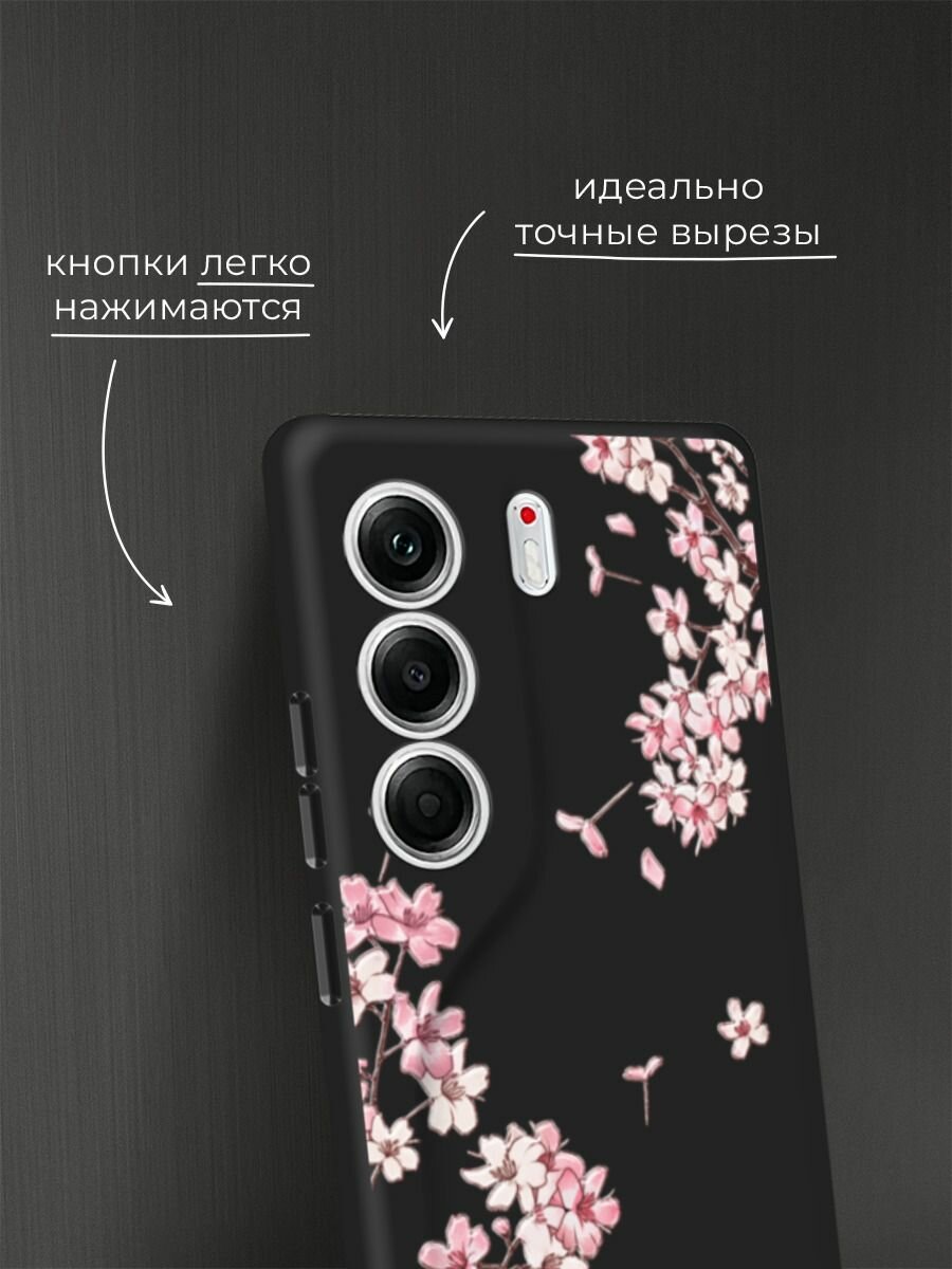 Чехол на Tecno Camon 40 Pro 5G / Текно Камон 40 Про 5G с принтом Ветви сакуры 5 — фото 1