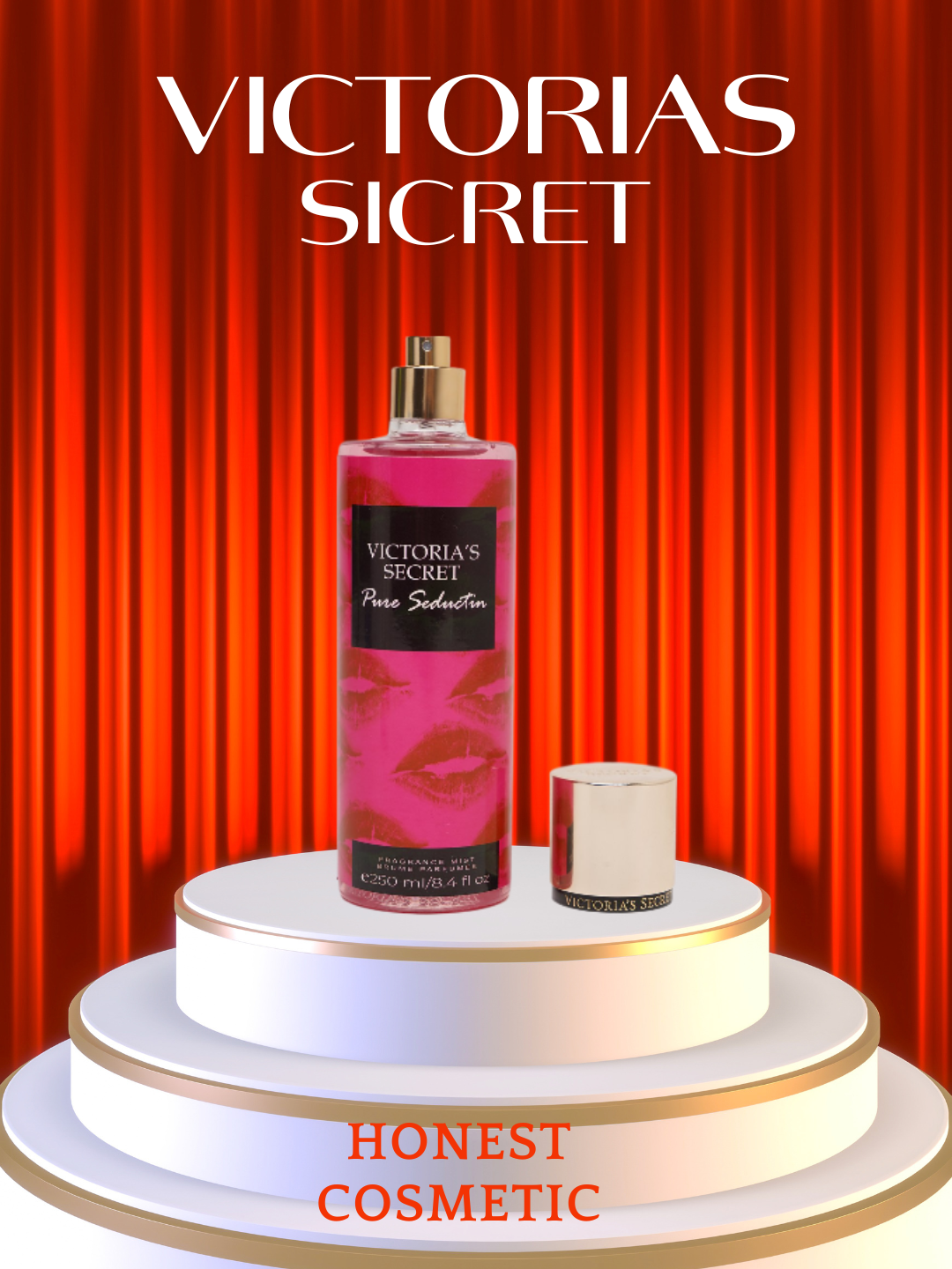 Спрей Victoria Secret Aqua Kiss, Temptation, мерцающий спрей, 250 мл, Victoria Secret