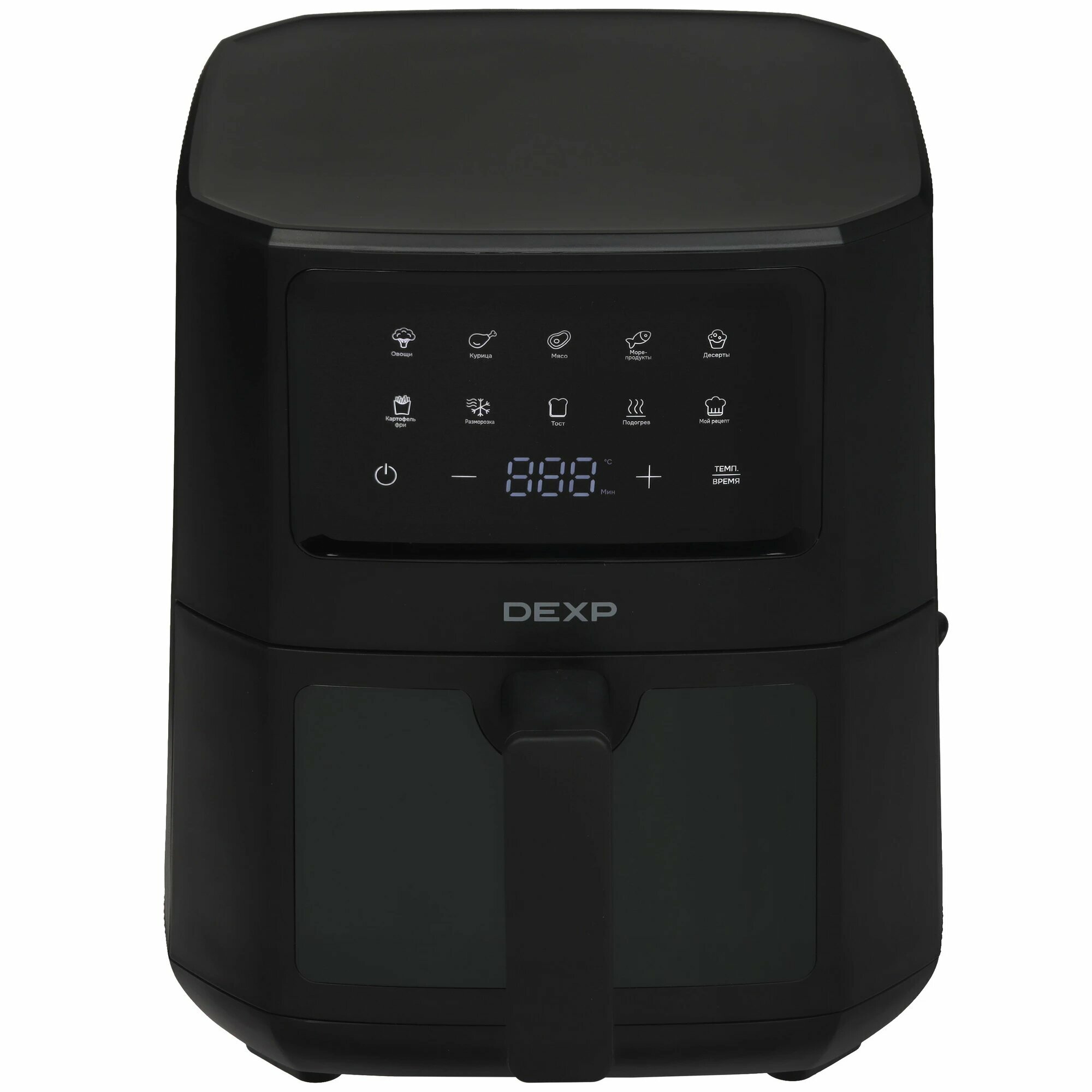 Аэрогриль DEXP "DAF-1807", мощность 1800 Вт, объём чаши 7 л, чёрный