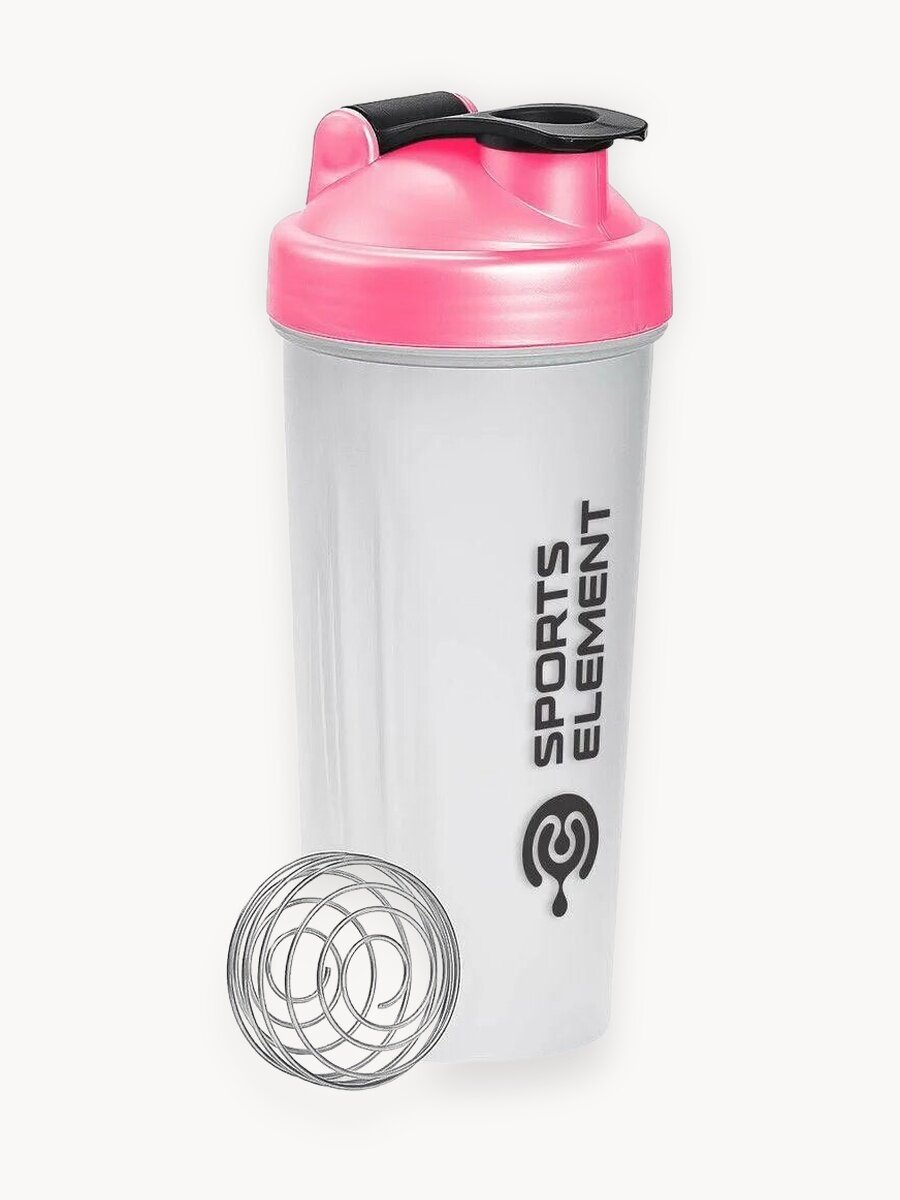 Шейкер для спортивного питания Sports Element "Хрусталь розовый" 600 мл с шариком (венчиком)