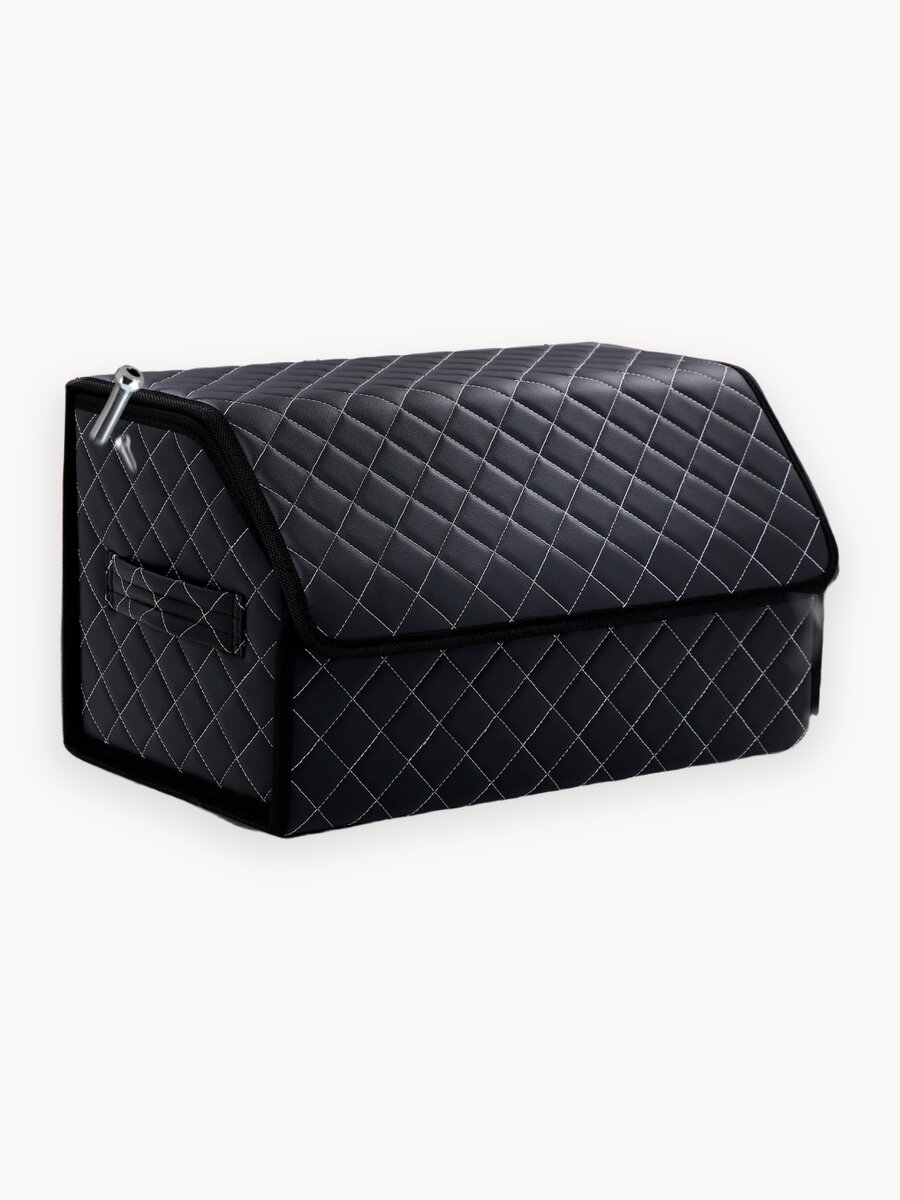 Органайзер в багажник автомобиля экокожа 50х30х30/ Автокейс/ Сумка-Органайзер для багажника/ Кофра в машину/ Автобокс для машины на липучке/ Саквояж в авто/Ящик для хранения в багажник