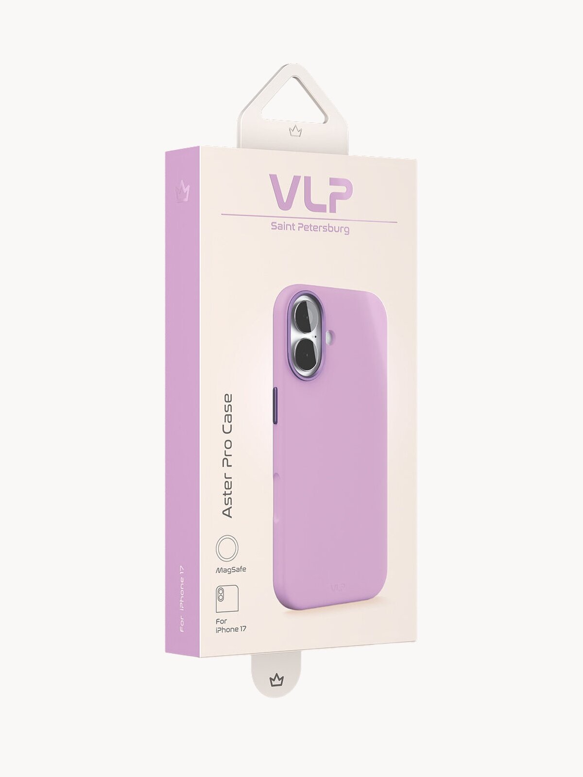 Чехол защитный VLP Aster Pro Case с MagSafe для iPhone 17, лавандовый