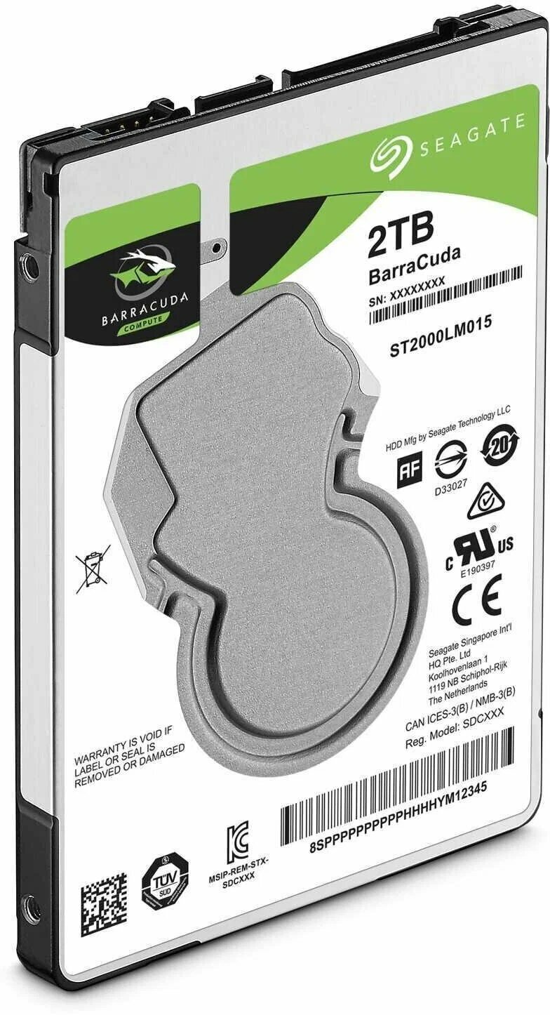 Жесткий диск 2,5" Seagate Barracuda ST2000LM015, 2 ТБ, 5400 об/мин, SATA III 6 Гбит/с — фото 1