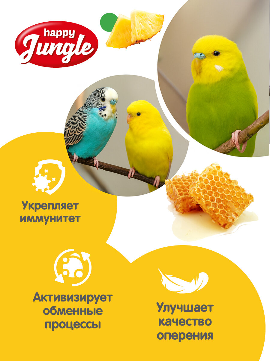 Лакомство для птиц палочки Happy Jungle Мед и фрукты 3 шт — фото 1