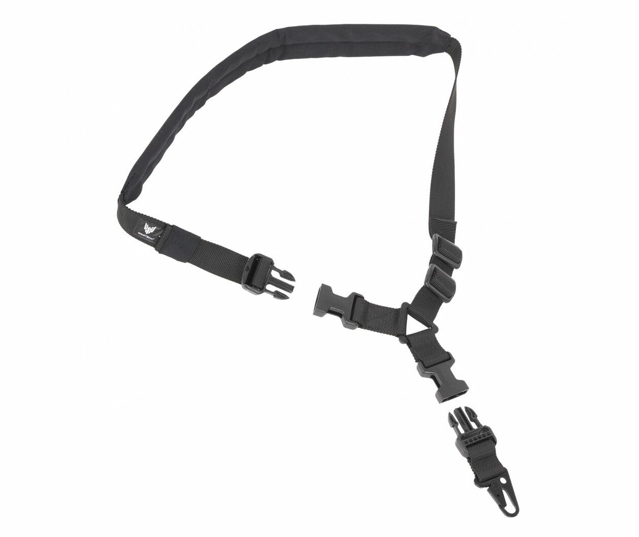 Ремень тактический Wartech одноточечный  с фастексом и мягким плечом  черный  TS 105 