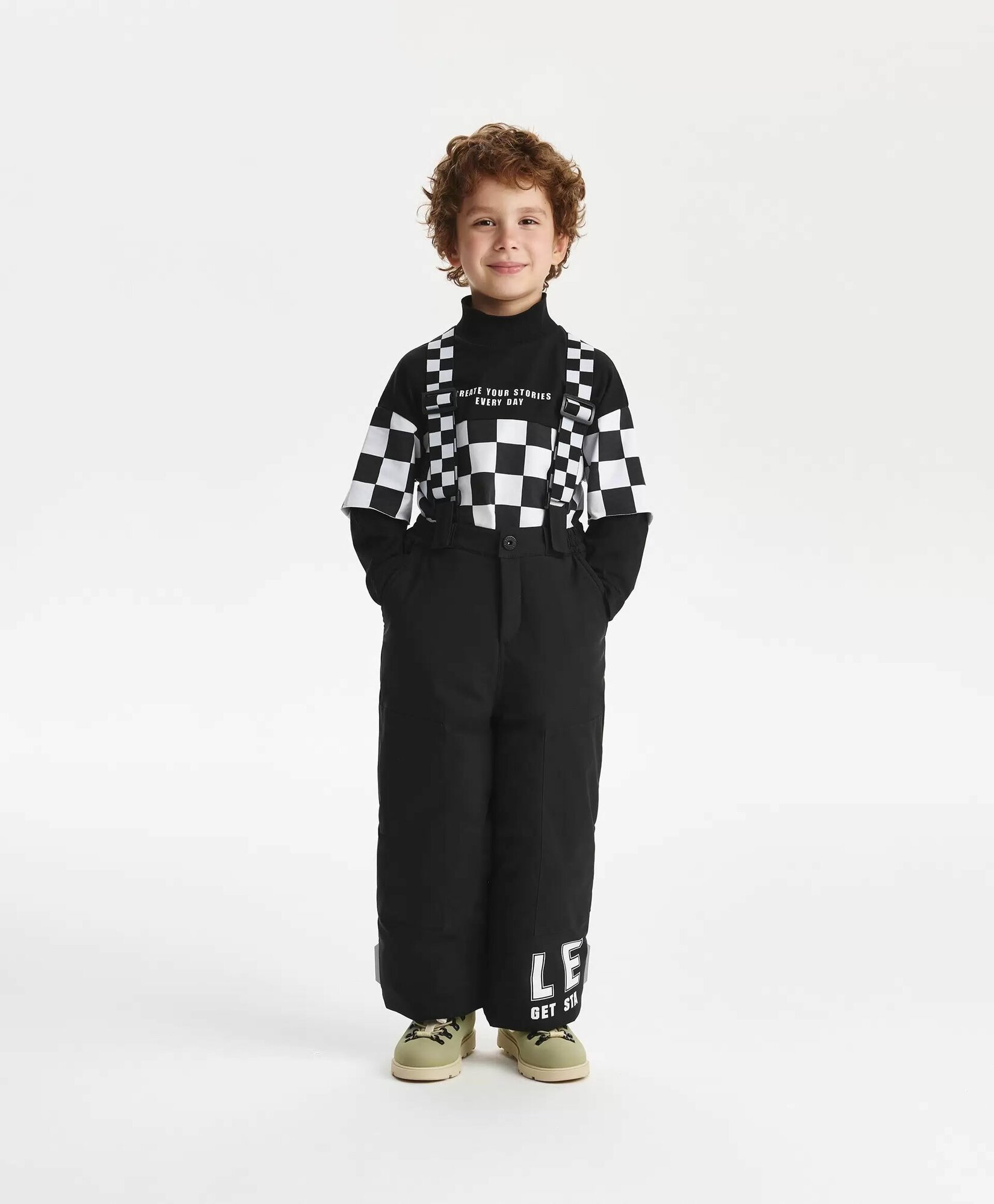 Полукомбинезон горнолыжный Gulliver размер 128-64-57, , черный