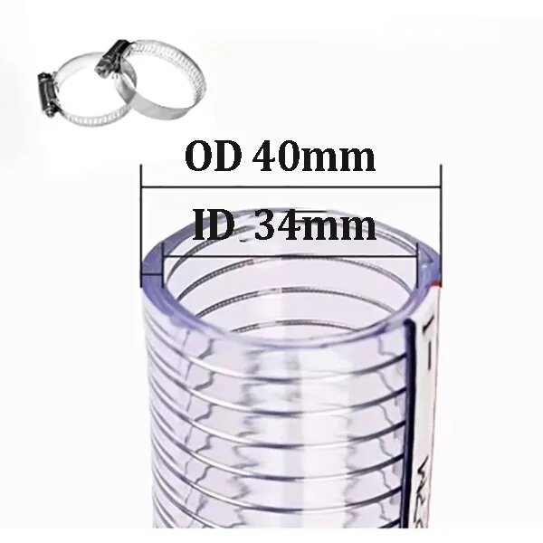 1M 2M 3M 4M 5M ПВХ прозрачный стальной проволочный шланг масляная труба водяного насоса вакуумная труба термостойкая маслостойкая антифриз Темно-синий 2M