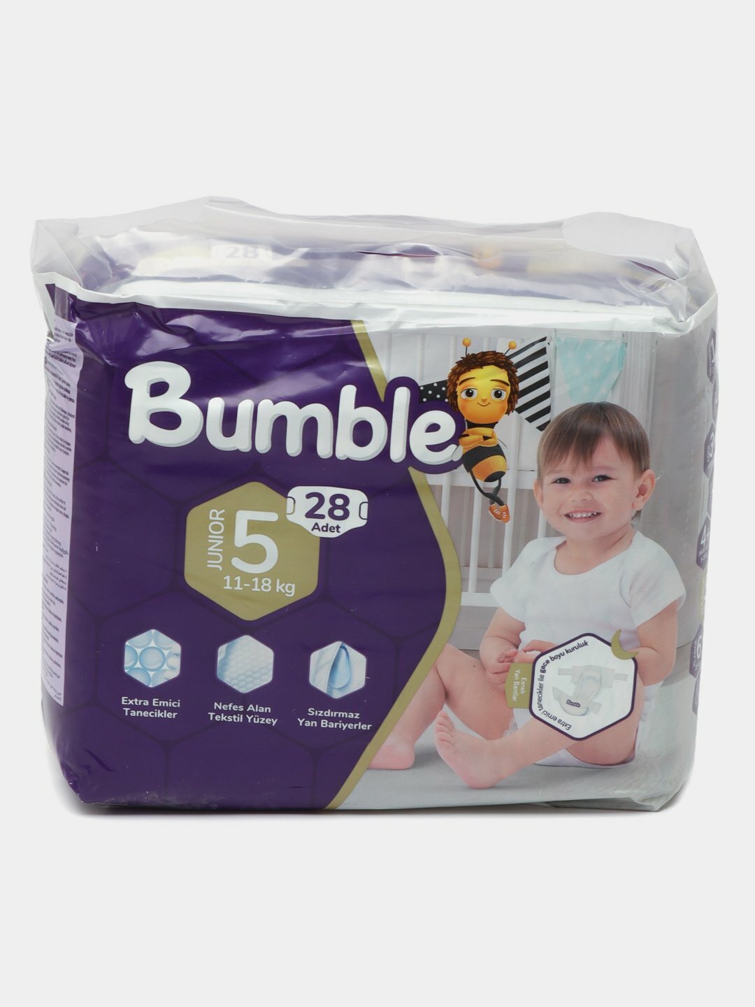 Подгузники Bumble, 5, 28 штук, 11-18 кг
