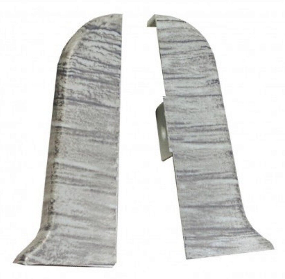 Заглушки для плинтуса MIXTON / Микстон с текстурой левая и правая ПВХ цвет дуб грац 56×10мм 2шт. / строительство и ремонт