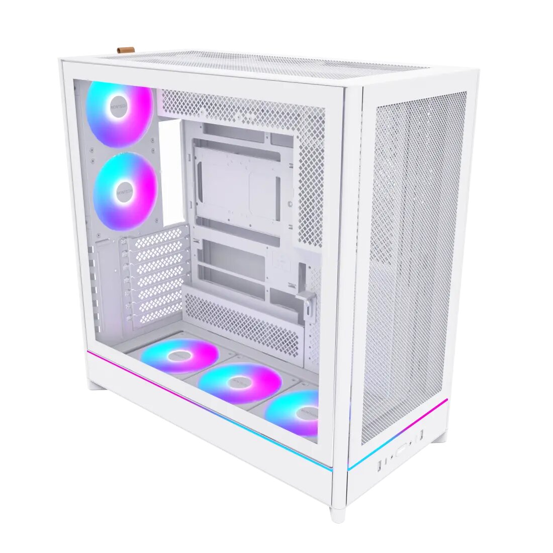 Корпус Montech HS01 Pro Midi-Tower ATX, с закалённым стеклом, белый