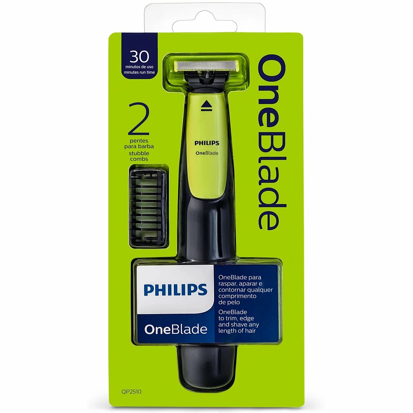 Триммер Philips OneBlade, для лица и тела, автономное питание, время работы 30 мин