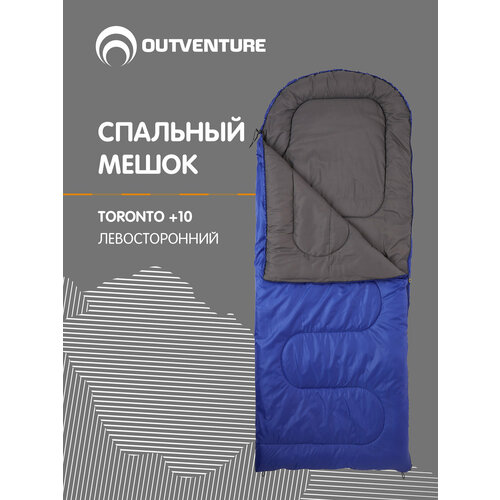 Спальный мешок Outventure Toronto +10 левосторонний Синий; RUS: 160-180, Ориг: one size
