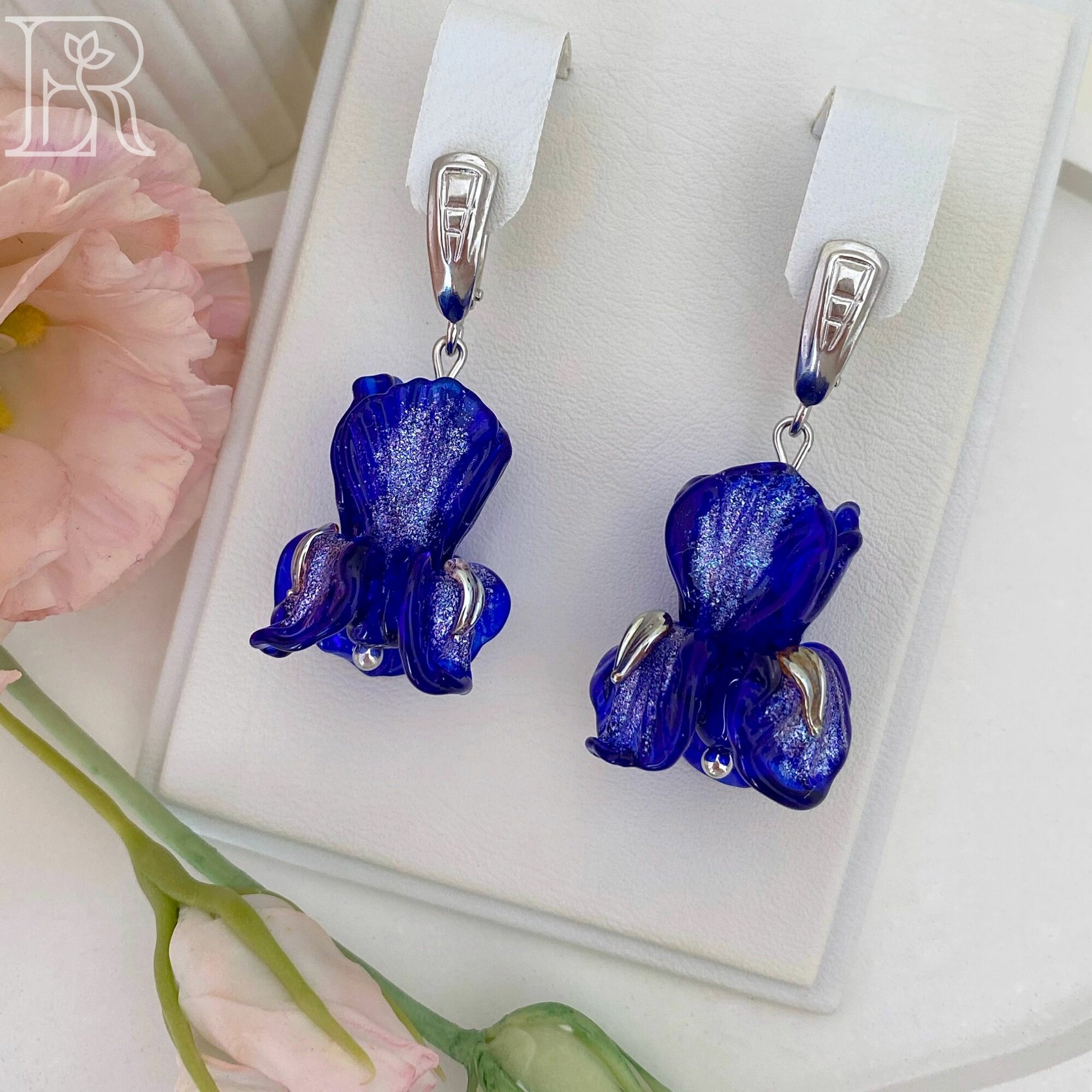 Серьги LEFIREL', серебро, 925 проба, муранское стекло, , синий