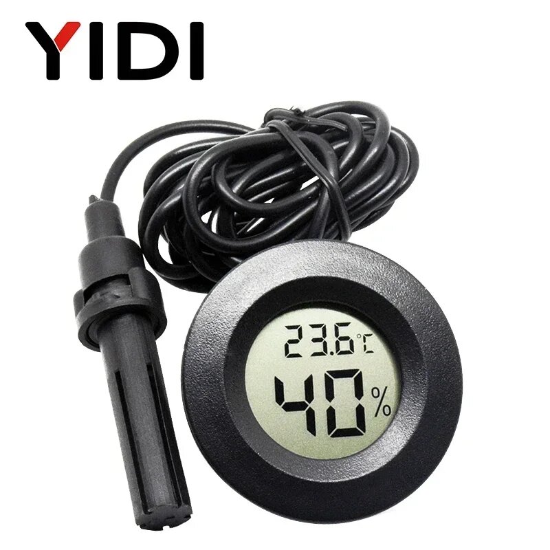 Цифровой термогигрометр YIDI Round Black