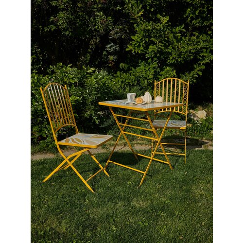 Комплект садовой мебели ВВА "Солнечные Цветы", металлический каркас, складная конструкция, желтый желтый, Желтый