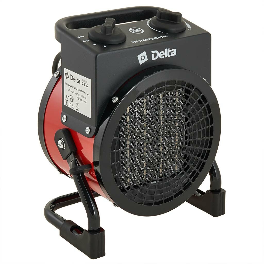 Тепловая пушка электрическая 2000 Вт Delta D-90/2 красная с черным
