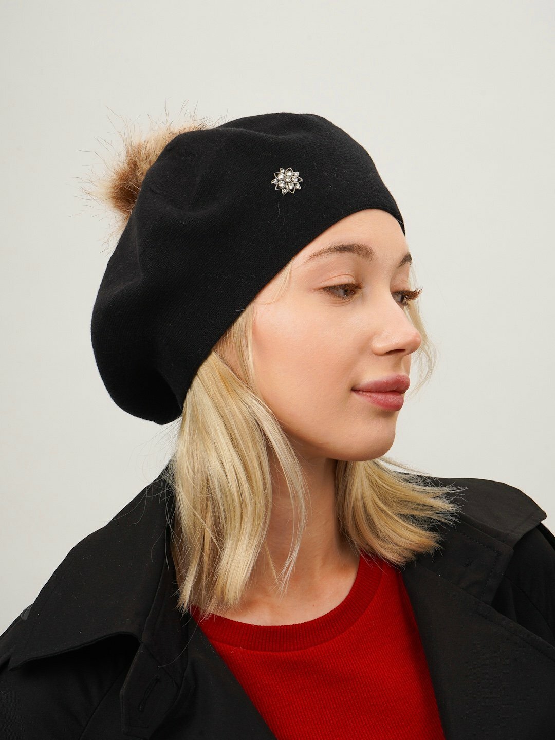Шапка-бини для взрослых и детей, размер 56, черный — фото 1