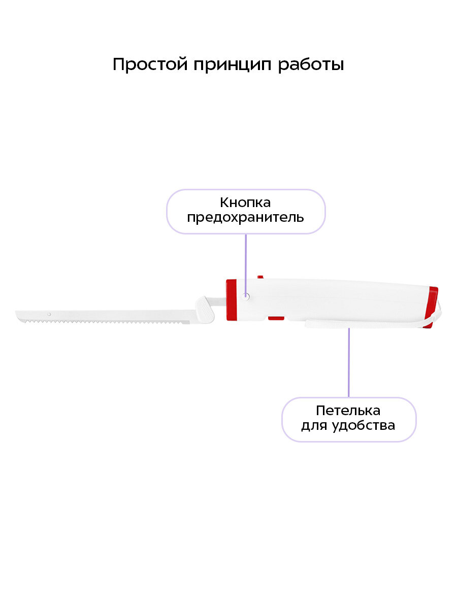 Электронож Kitfort КТ-4073-1 бело-малиновый — фото 1