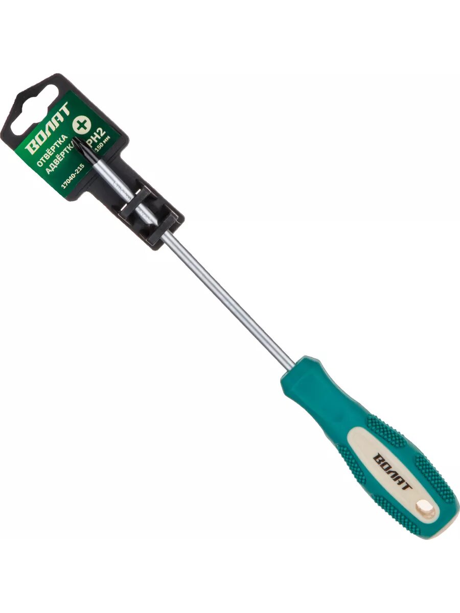 Отвертка крестовая PH2 150 мм волат, с магнитным наконечником (17040-215) — фото 1