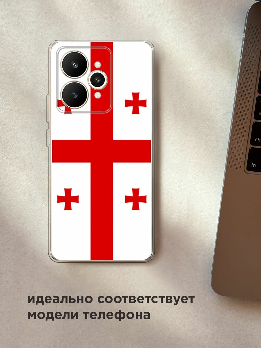 Силиконовый чехол на Realme 15 / Реалми 15 с принтом "Флаг Грузии" — фото 1