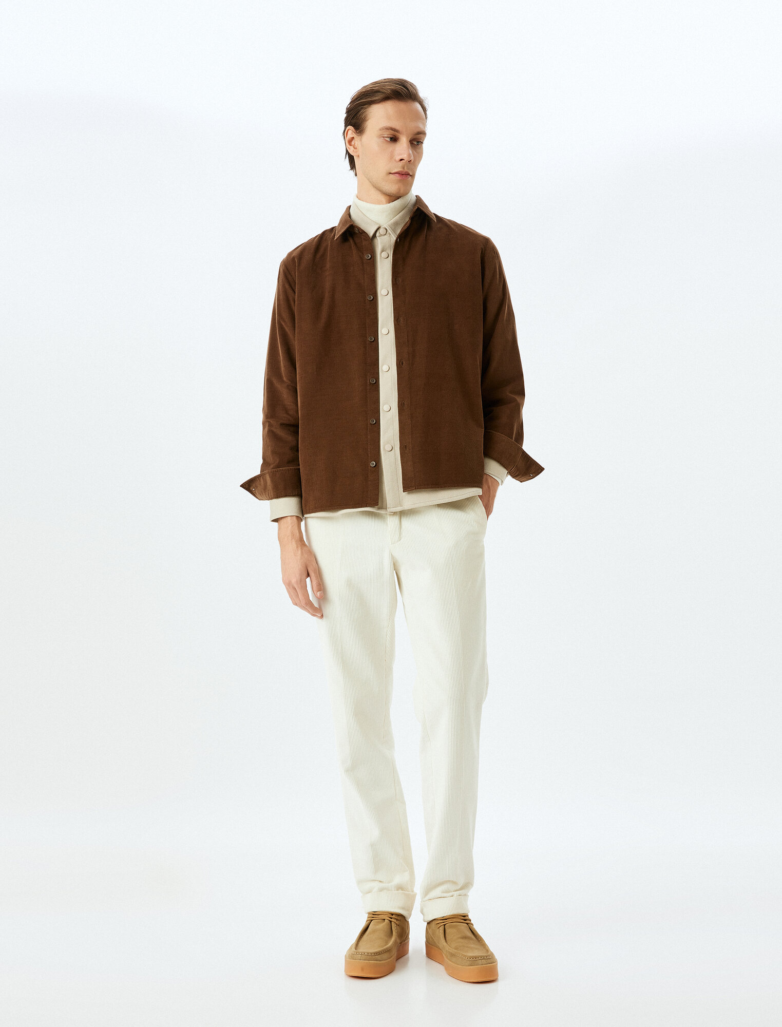 Рубашка KOTON, размер XL, коричневый — фото 1