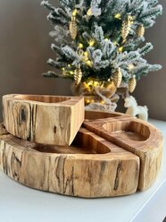 Подсвечник для заливки свечи/подсвечник деревянный/из дуба