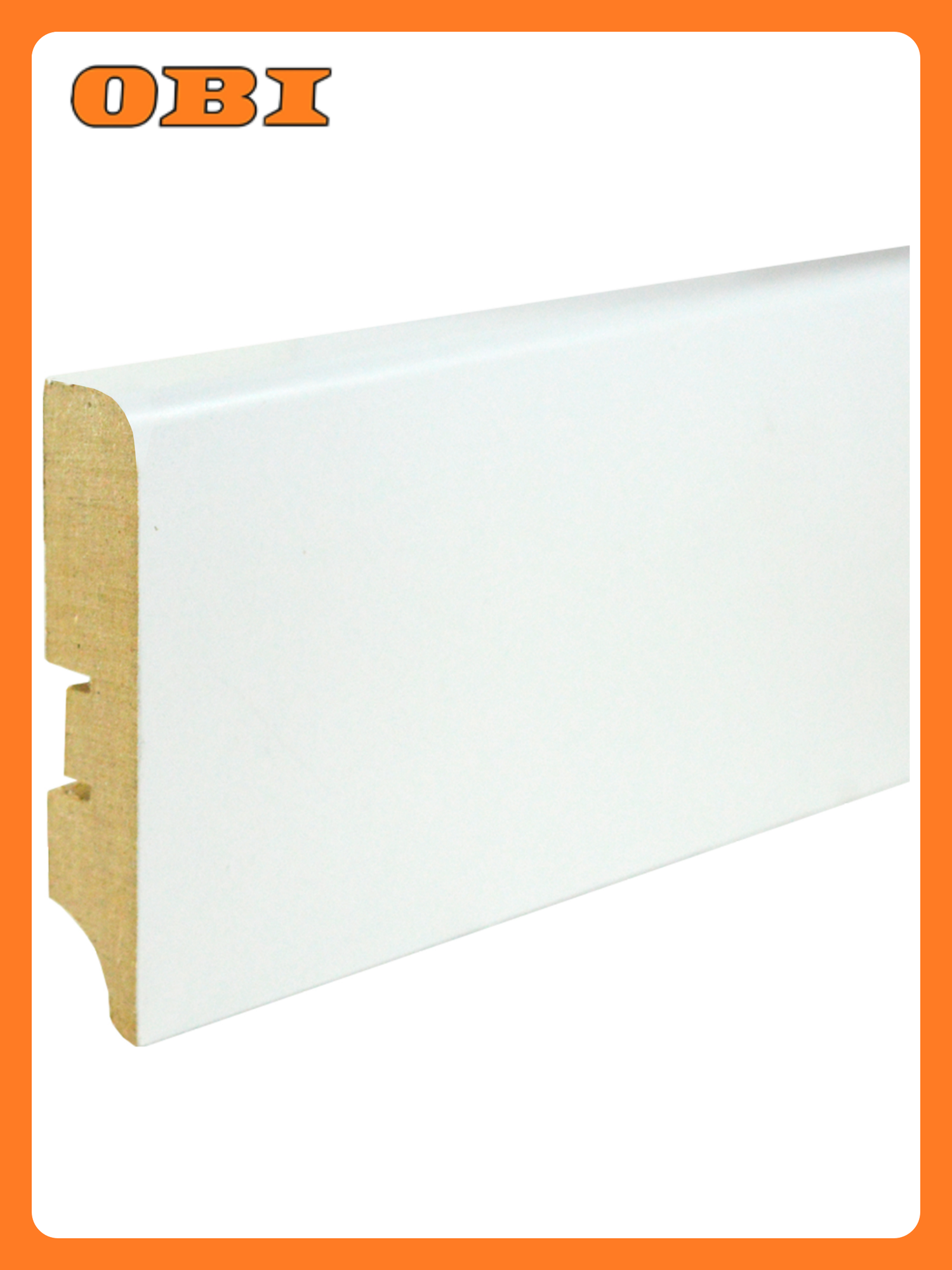 Плинтус МДФ 77мм белый под покраску 24м