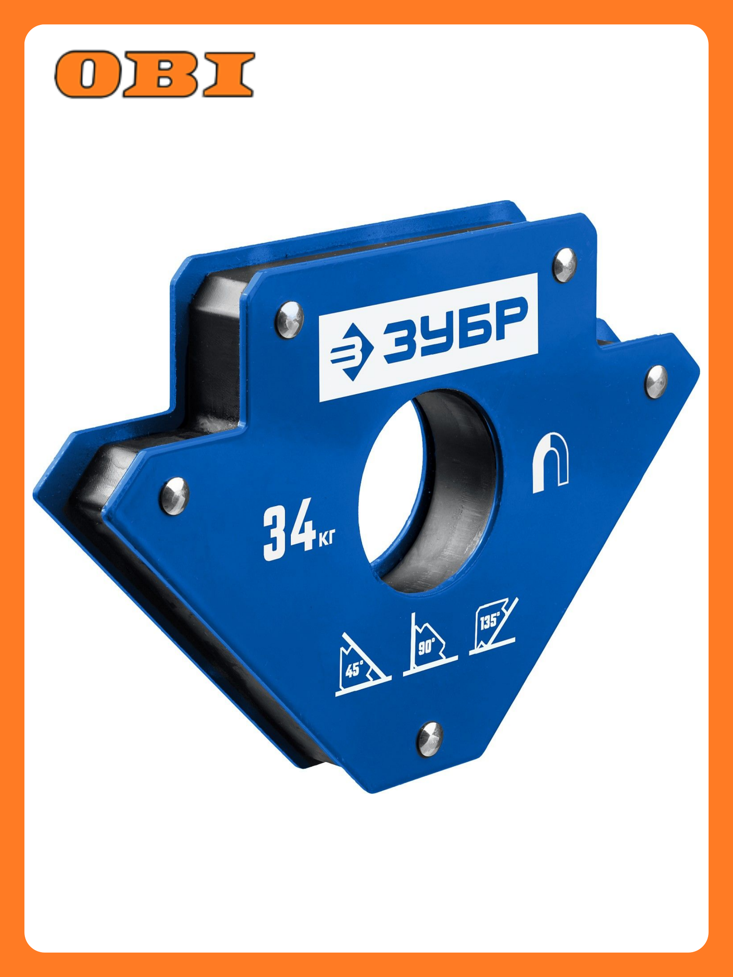 Магнитный угольник ЗУБР УМ-3 для сварочных работ синий 34 кг