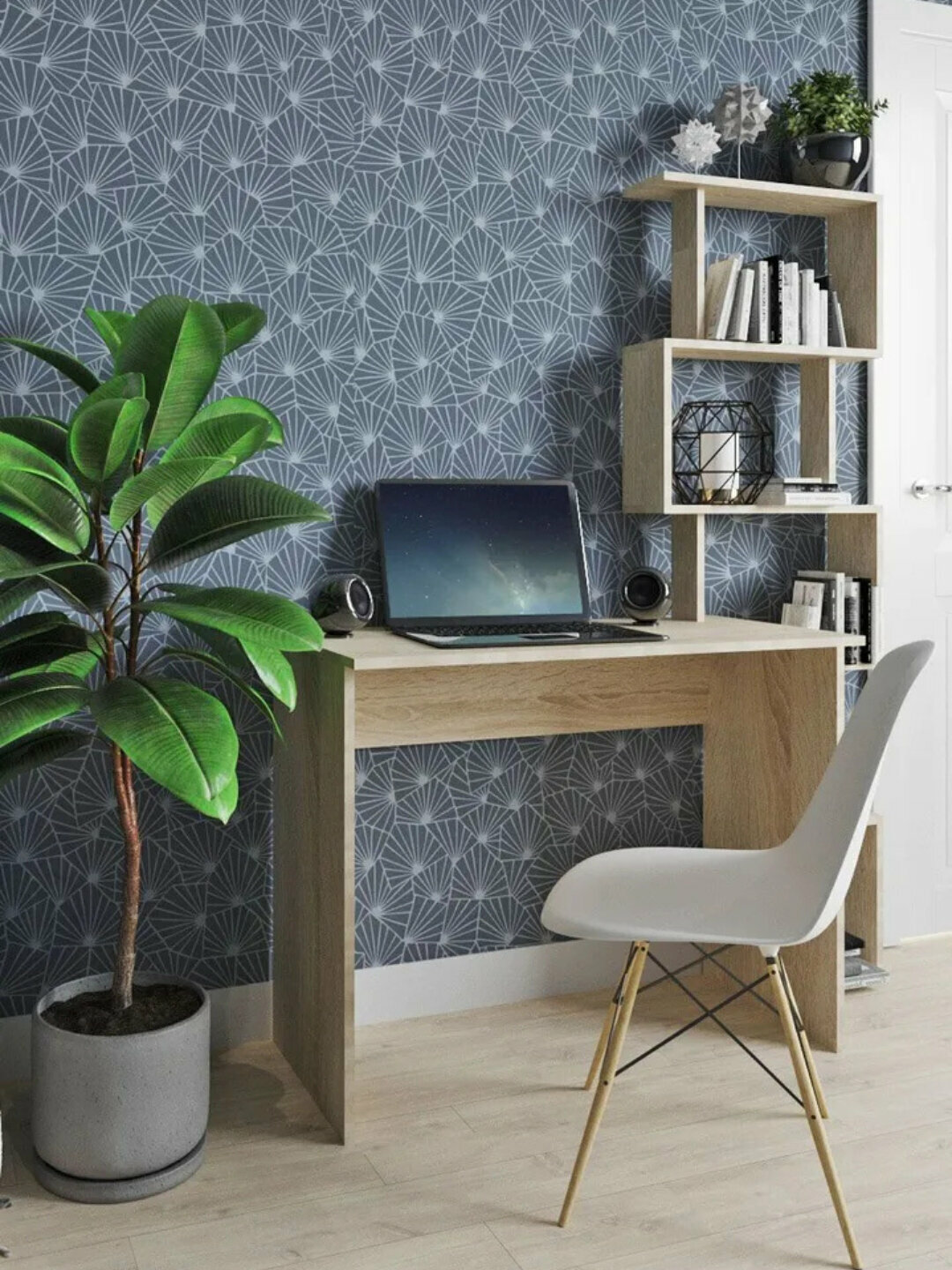 Письменный стол Martin, белый глянец, универсальный , 120х45х162 см — фото 1