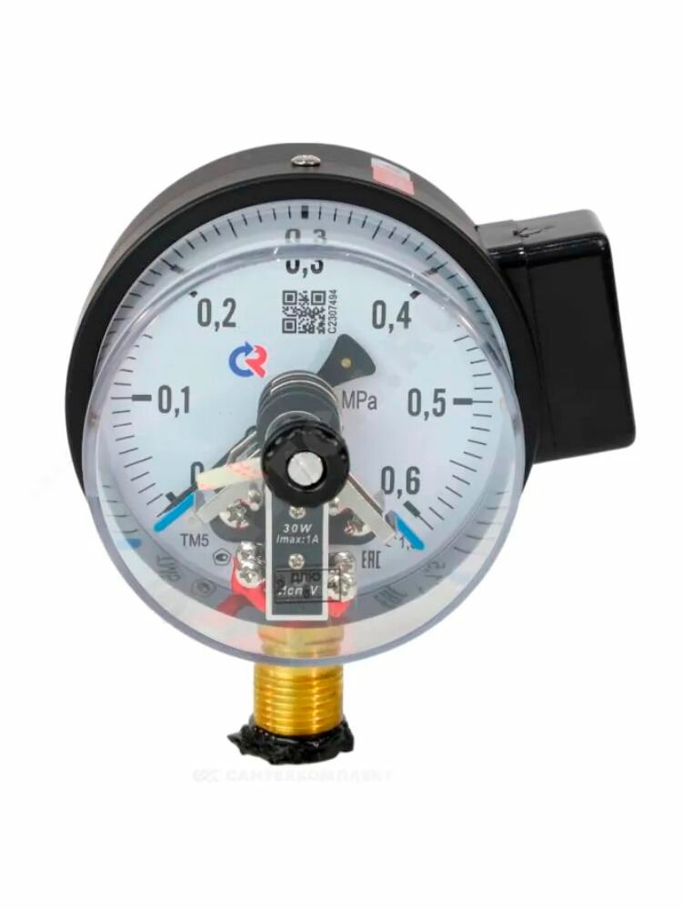 Манометр электроконтактный "росма" ТМ-510Р.05 0-0,6МПа M20x1,5, кл. т.1,5 — фото 1