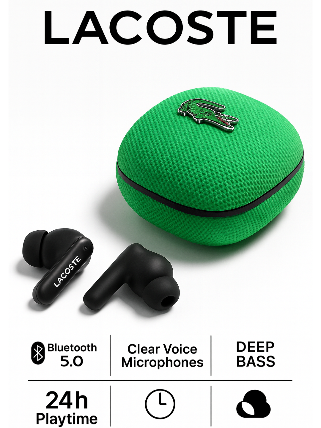 Lacoste TWS Беспроводные Наушники (Wireless Earbuds) | Bluetooth 5.4 | АNC