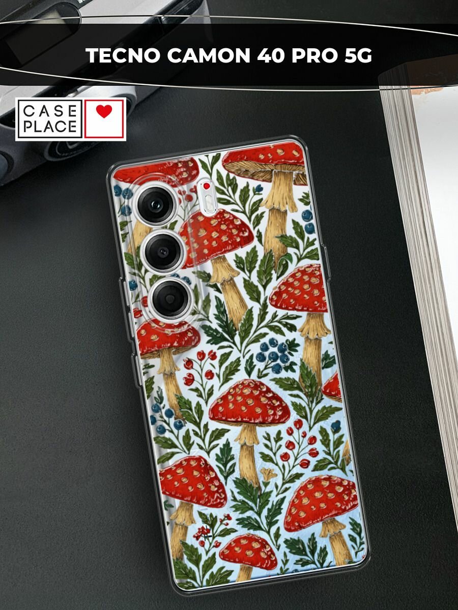 Чехол на Tecno Camon 40 Pro 5G / Текно Камон 40 Про 5G с принтом Мухоморы